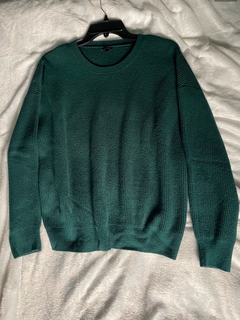 Dark Green Crewneck Knit Sweater